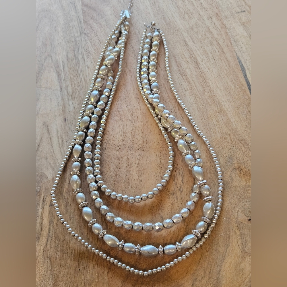 C1946 Multi-Strand Silver Necklace